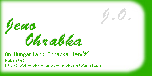 jeno ohrabka business card